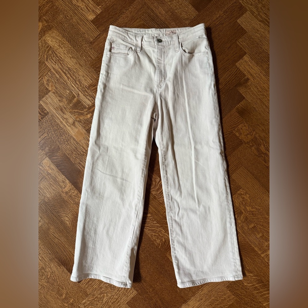 ADRIANO GOLDSCHMIED Etta Wide Leg Crop Denim Jeans Petal Pink Anthropologie 27